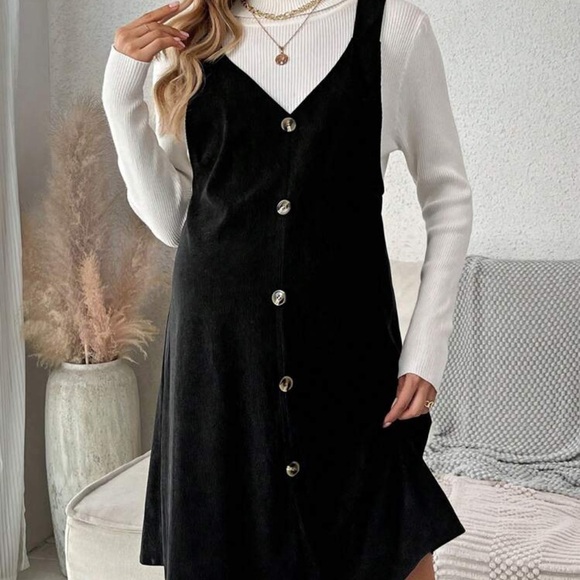 SHEIN Black Button-Down Maternity Dress - Picture 4 of 4